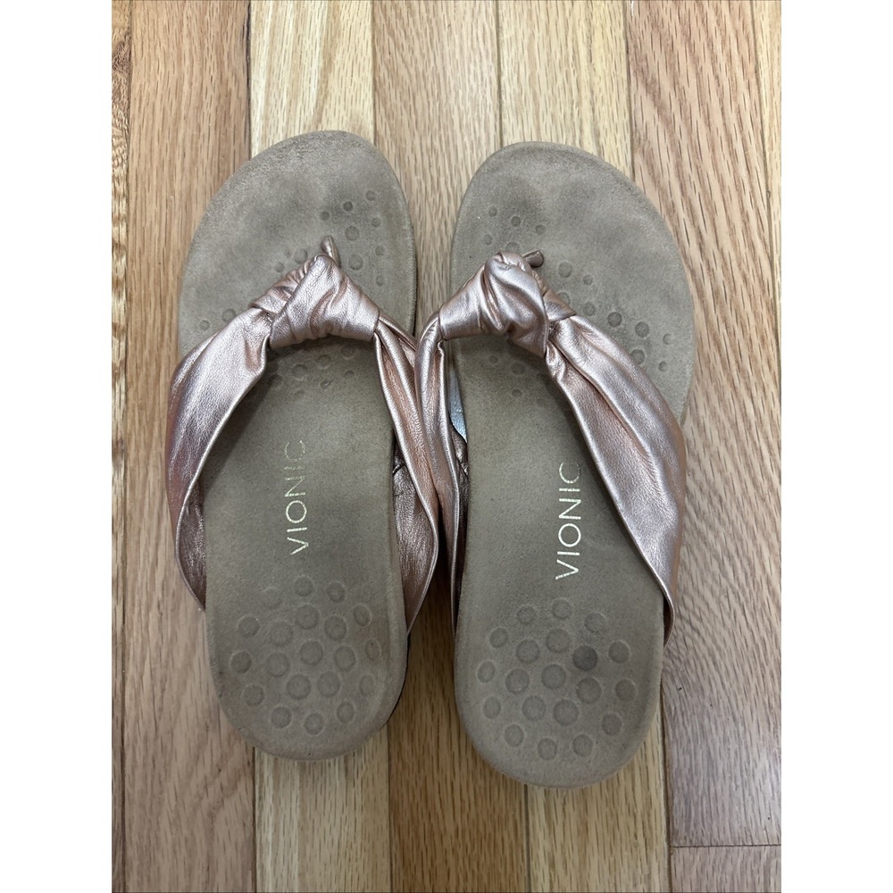 Vionic Womens Rest PIPPA‎ Toepost Sandals ROSE GOLD Size 7
